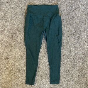 Beyond Yoga Spacedye Out of Pocket High Waisted Midi Leggings Green Womens Large